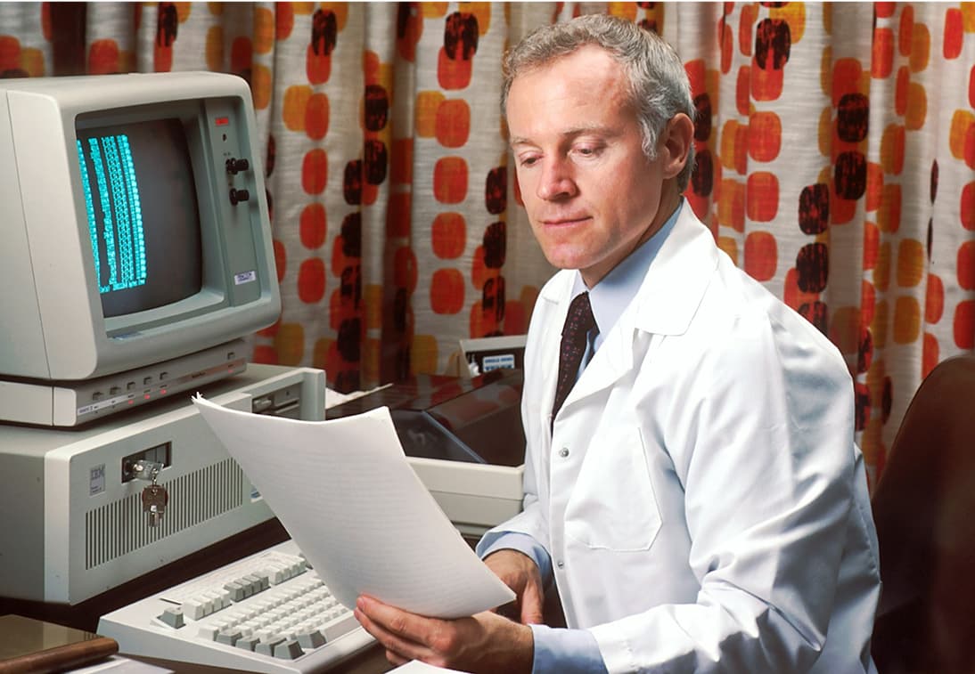 doctor in a virtual meeting